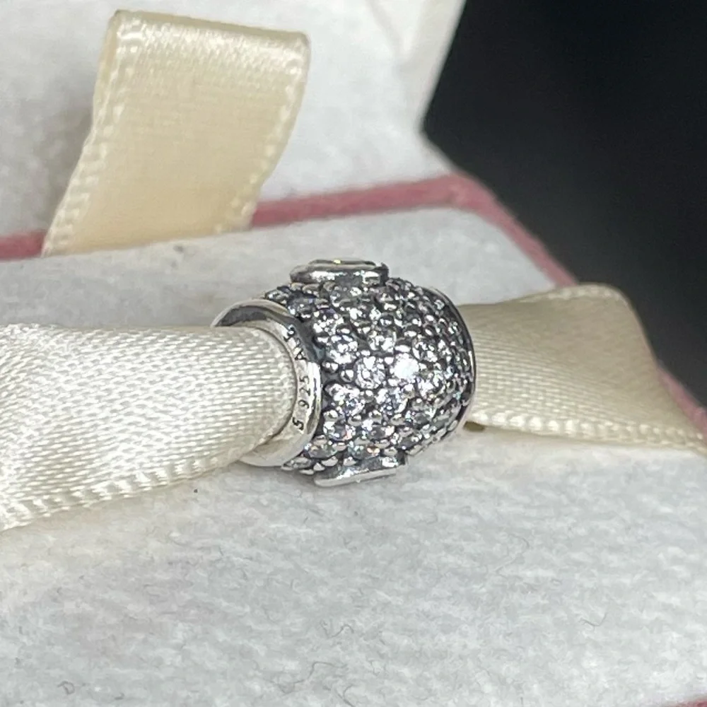 Authentic Pandora Sterling Silver 925 & Pave CZ “In My Heart” Charm - Picture 4 of 4